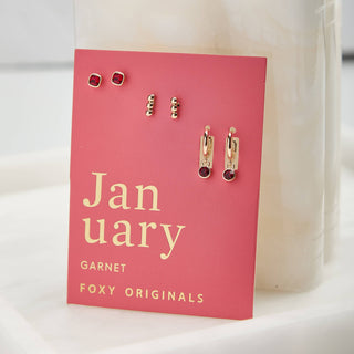 Foxy Originals January Birthstone Earring Set