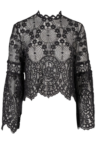 Astrid Black Lace Top