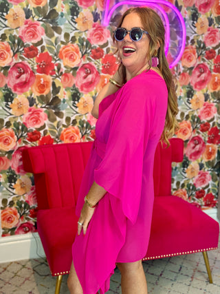 Joseph Tassoni Fuschia Silk Butterfly Kimono