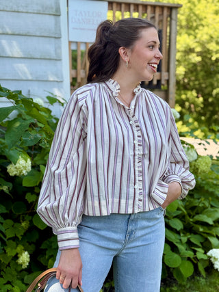FRNCH Molly Striped Blouse