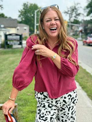 Marigold Baptiste Top in Magenta