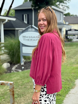 Marigold Baptiste Top in Magenta