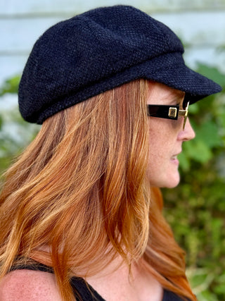 Lyla + Luxe Baker Boy Hat in Black