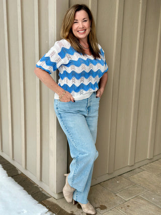 Fidelity Delilah Barrel Jean in Angel Blue