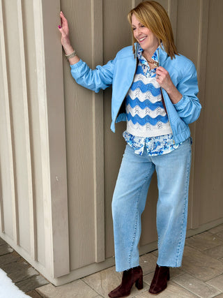 Fidelity Delilah Barrel Jean in Angel Blue