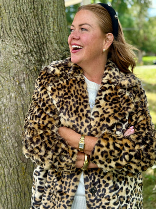 Lyla + Luxe Faux Fur Leopard Coat