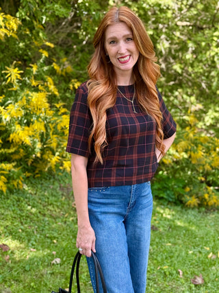 Chlo by Cokluch Soul Love Top in Burgundy Plaid