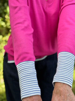Hatley Cary Pink Lagoon V-neck Sweater