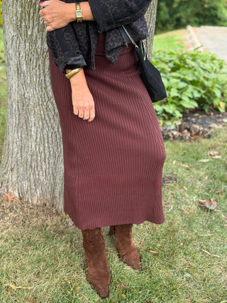 Paper Label Afiya Silk Rib Skirt