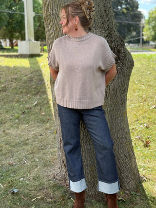 Fidelity Cali Cuff Straight Leg Jean in Oxford