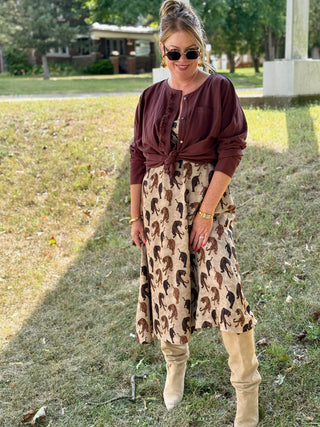 Hilary MacMillan Tiger Print Midi Dress