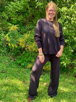 Lyla + Luxe Pico Pant in Chocolate Brown