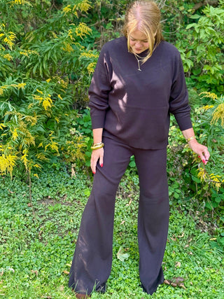 Lyla + Luxe Pico Pant in Chocolate Brown