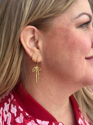Hoopla Style Bow Drop Earrings