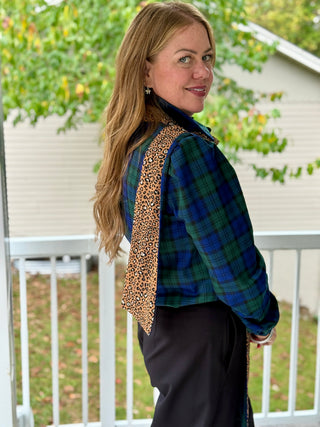 Lele de Baltzac Zoe Navy Tartan Blouse
