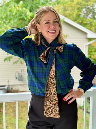 Lele de Baltzac Zoe Navy Tartan Blouse