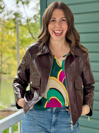 Astrid Retro Swirl Blouse