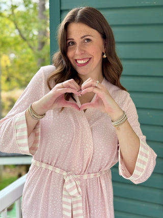 PJ Salvage Light Pink Leopard Robe
