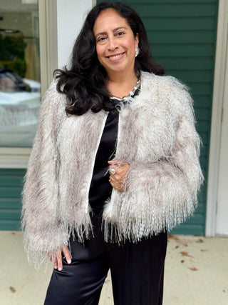 Freed The Anna Coat in Cream Ostrich