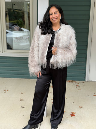 Freed The Anna Coat in Cream Ostrich