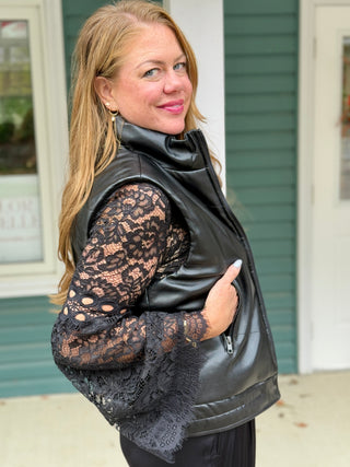 Astrid Black Lace Top