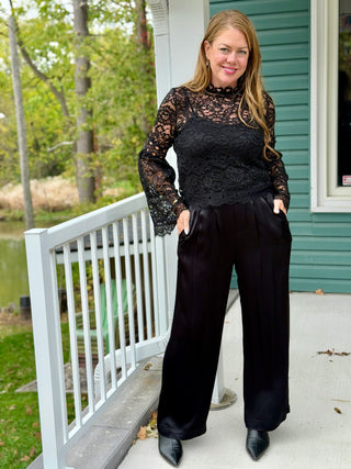 Astrid Black Lace Top