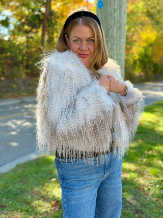 Freed The Anna Coat in Cream Ostrich