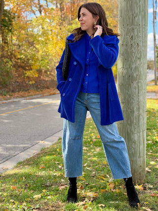 Pure Essence Ribbed Peacoat in Baltic Blue