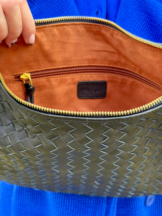 Risa Woven Leather Hobo Bag