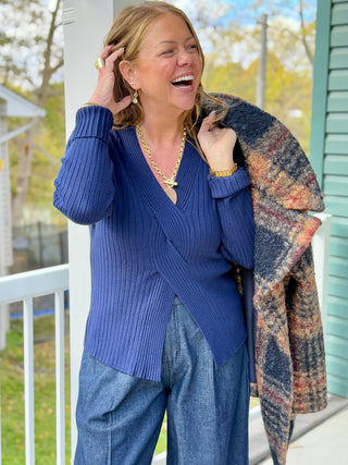 Pure Essence Faux Persian Lamb Plaid Peacoat
