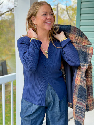 Pistache Ribbed Twist Sweater