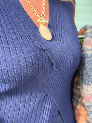 Pistache Ribbed Twist Sweater