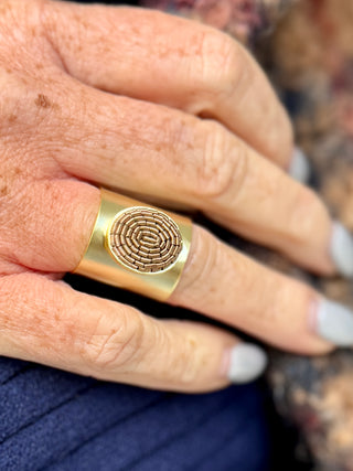 Akihi Thea Ring in Mocha Brown