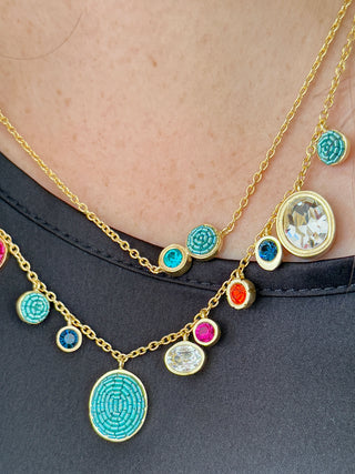 Akihi Noemi Necklace in Aqua Blue