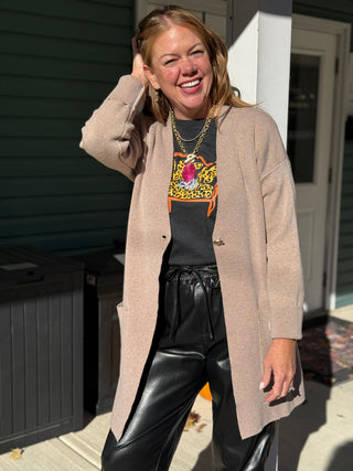 Pistache Light Walnut Duster Cardi