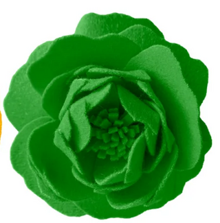 Ste Marg Scot Small Peony Brooch: Irish Green
