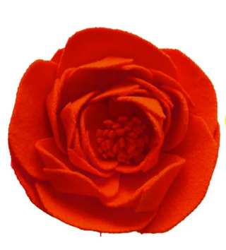 Ste Marg Scot Small Peony Brooch: Clementine Red