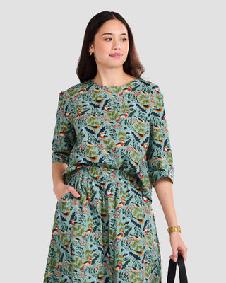 Poplin & Co Winter 3/4 Sleeve Birds Blouse