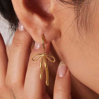 Hoopla Style Bow Drop Earrings