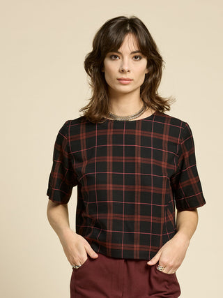 Chlo by Cokluch Soul Love Top in Burgundy Plaid