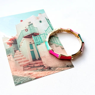 Hinged Summer Colours Enamel Bangle