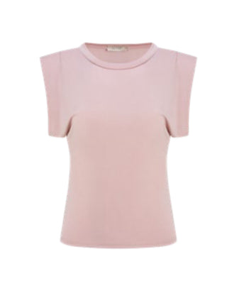 Astrid Brogan Shoulder Pad Tee in Light Pink
