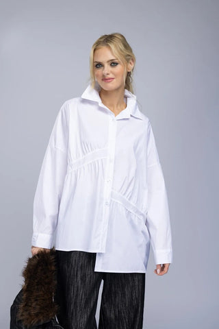 Paolo Tricot Asymmetrical Button Up Shirt