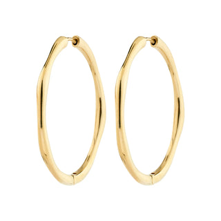 Pilgrim Haze Gold Hammered Hoop Earring