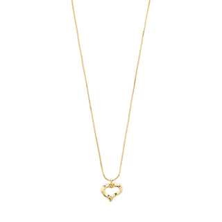 Pilgrim Iris Gold Heart Necklace