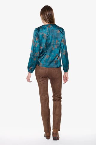 Beddome Long Sleeve Spilt V-Neck Blouse