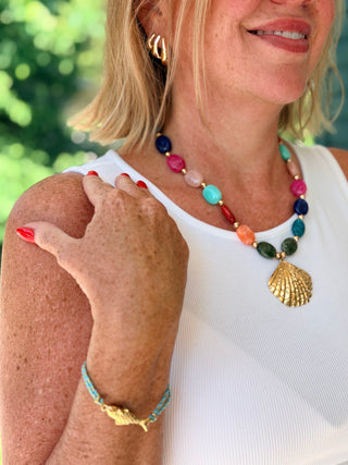 Shell Glass Bead Necklace