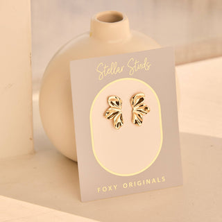 Foxy Originals Rosette Stud Earrings (Gold or Silver)