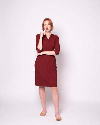 Tangente Camille Dress in Bordeaux