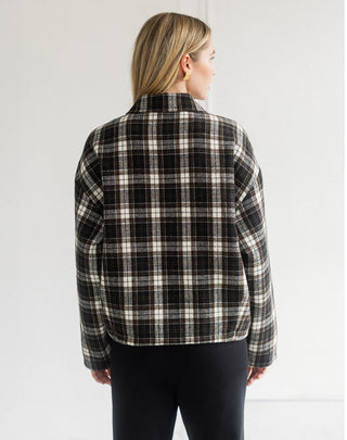 Brunette The Label Lightly Quilted Plaid Jacket